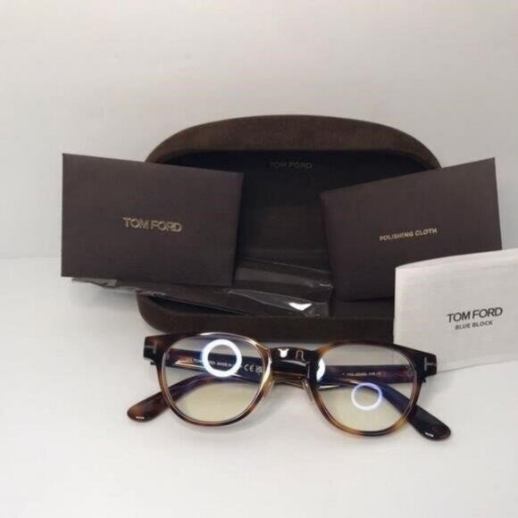 💯 Original Tom Ford FT5783-D-B 053 Men's Blonde Havana Frame Eyeglasses - Picture 7 of 12